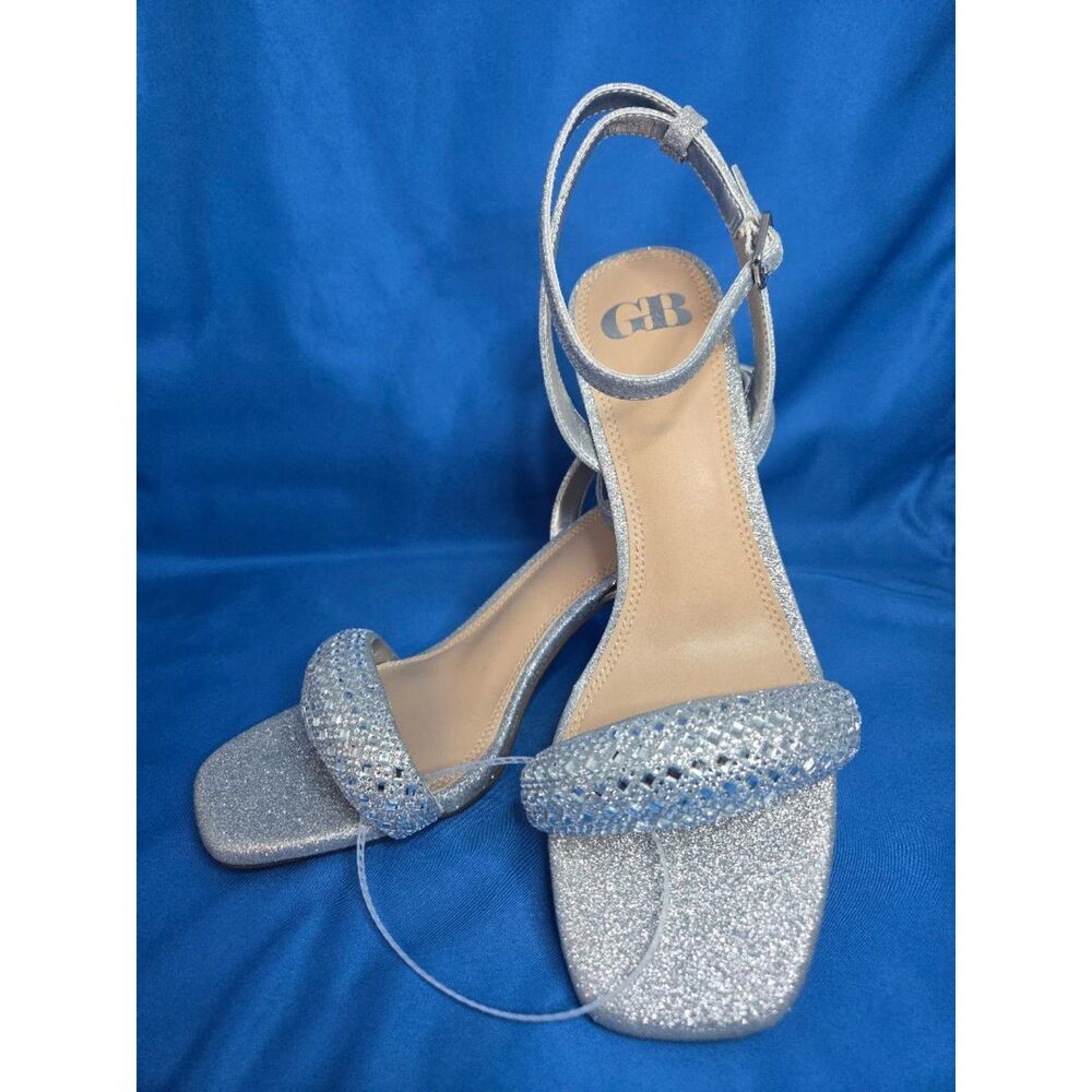 Gianni Bini Razl Dazl Rhinestone Sculptured Heel Dress Sandals NWOB Size 8